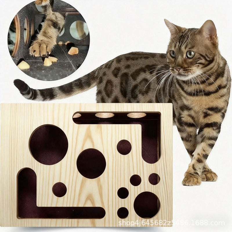Holzspiel für glückliche und aktive Katzen