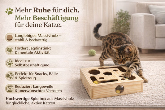 Holzspiel für glückliche und aktive Katzen